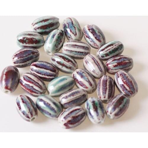 Missxiang Hand-woven necklace bracelet beaded diy material ceramic jewelry kiln variable watermelon loose beads Spacer beads