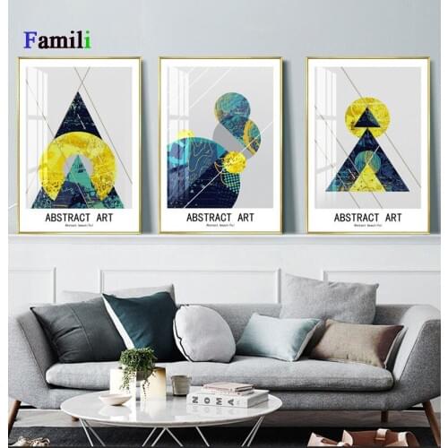 Nordic Geometric Art Pattern Stitching Canvas Print Modular Wall Paintings For Living Room Wall Art Home Decor No Framed