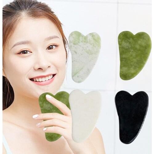 Natural Jade Guasha Massager Stone Gua Sha Board Beauty Tool Health Care Guasha Scraper Face Lifting Massage Meridian Scraping