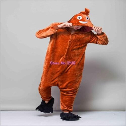 New Brown Shit Kigurumi Onesie Unisex Adult Pajamas Sleepsuit Pyjama Cartoon Sleepwear Cosplay Costumes
