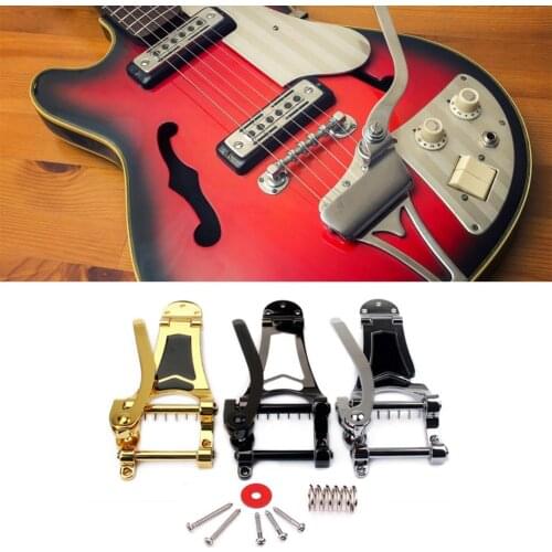 New Chrome Hollowbody Archtop Tremolo Bridge & Tailpiece for Guitar High Quality for Gibson Bigsby ES355 Epiphone
