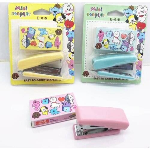 New Cute Mini Cartoon Stapler Office School Student Stationery Metal Plastic Manual Paper Stapler Use Staples Supplies kids Gift