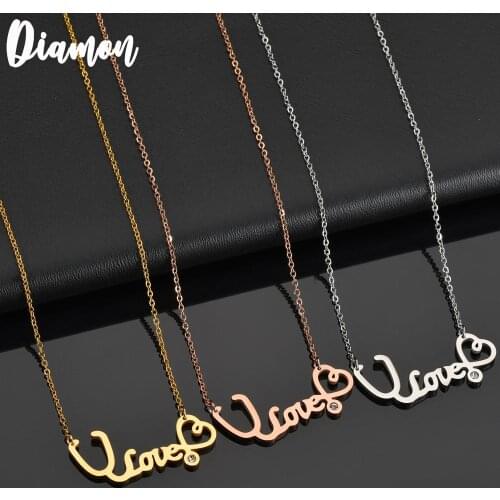 Diamon New Fashion Stainless Steel Stethoscope Necklaces for Women Gold Heart Pendant Necklace for Nurse Doctor