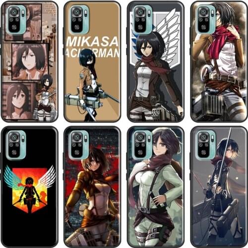 Attack On Titan Mikasa Ackerman For Xiaomi Redmi Note 9 8 Pro 8T 9S 7 6 K40 10 Pro Case For Redmi 9A 8A 7A 9T 9C 9 Coque