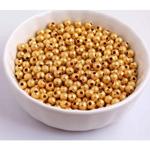 Kwoi vita 5MM 1000pcs/Lot Charming gold Round Metal Wrinkle spacer beads,Chunky metal spacer beads for jewelry findings making