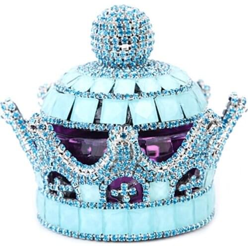 Car Perfume Ornaments Crystal Crown Perfume Car Accessories Refillable Glass Air Freshener Perfume Bottle for Home Decor