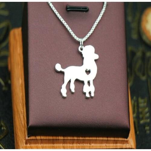 Handmade Boho Chic Poodle necklace fashion Poodle dog jewelry golden two colors plated