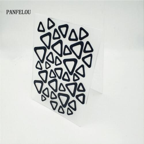 PANFELOU Easter Triangle symbol Embossing folders Plastic For Scrapbooking DIY Template Fondant Cake Photo Album Card Making