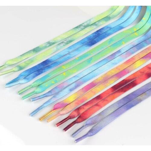1 Pair Rainbow Shoelaces for Sneaker Flat Laces Casual Canvas Shoe laces Shoes accessories Colorful Print Gradient Shoelace
