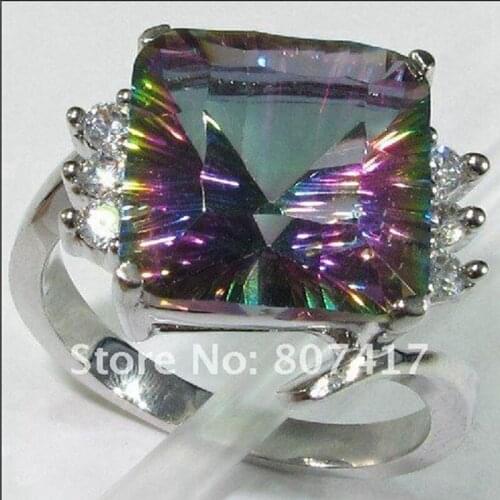 SHUNXUNZE Flash sale fashion vintage women rings Mysterious color stone dropshipping alibaba-express Rhodium Plated R246 size 6