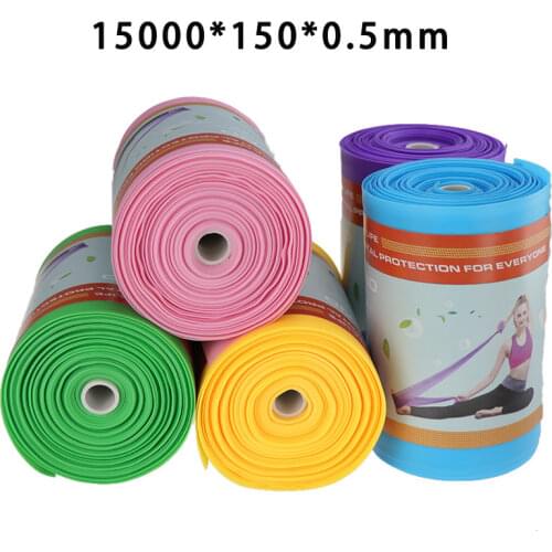 Free Cut 1500cm*15cm*0.5mm Yoga Fitness Resistance Bands Rubber Elastic Bands Rubber Loops for Home Gym Exercise Training