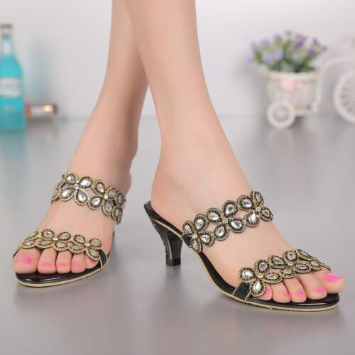 Fashion sexy women sandals Genuine leather High Heels Sandals Costly diamond Evening banquet wedding shoes Female Open toe pump