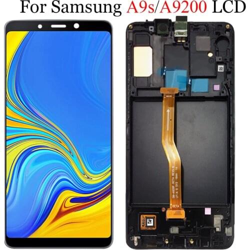 Super Amoled For Samsung Galaxy A9 LCD 2018 A9200 A9s A9 Star Pro A920F Touch Screen Digitizer Assembly Replacement With Frame