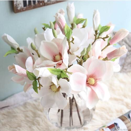 Wedding decoration silk flowers orchid Magnolia wedding artificial flowers for home decoration