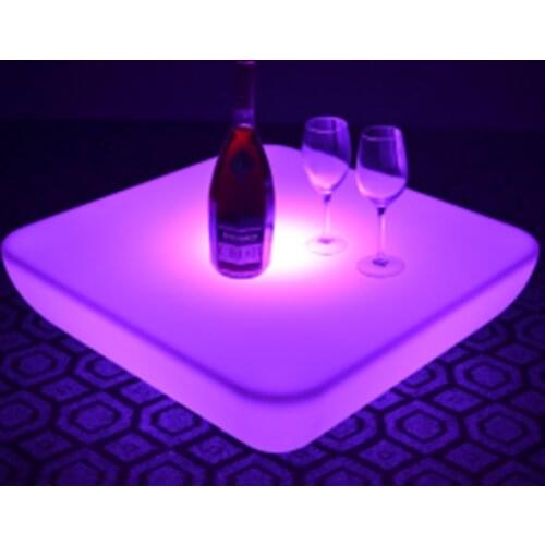 SK-LF28U (L62*W62*H21cm) PE Material LED Coffee Bar Table 16 Color Change Glow Plastic Waterproof For Party With Remote Control