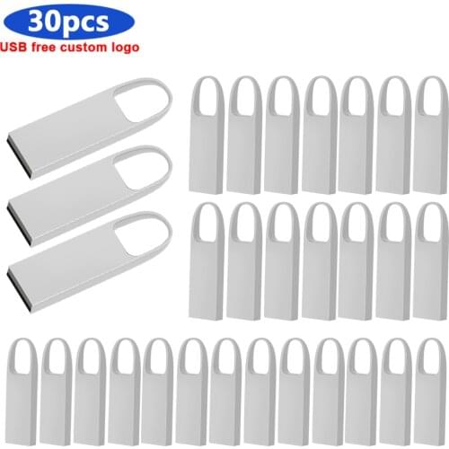 30pcs/lot free Custom logo usb 2.0 Waterproof metal pen drive 8GB 16GB 32GB 64GB 128GB usb flash drive flash stick disk memory
