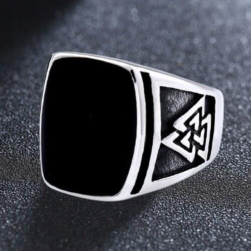 Stainless Steel Nordic-Vikings Celt Knot Black Colour High Quality Fashion Wholesale Ring Jewelry