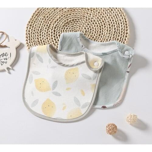 W3JF 2Pcs/lot Baby Girls Boys Feeding Bibs Waterproof Apron Cartoon Towel Kids Toddler Dinner baberos Bandanas Burp Cloths