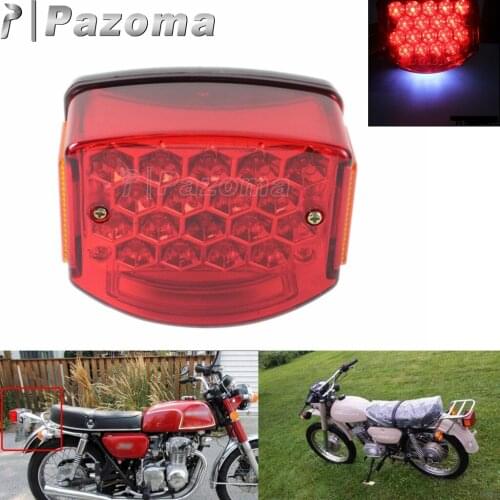 Motorcycle Red LED Tail Light With Reflector Integrated License Plate Light Motorbike Taillight For Minsk 125cc Carpathians 50cc