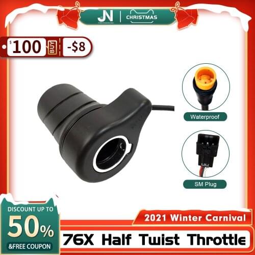 Ebike WUXING 76X Left Hand Half Twist Throttle 12V24V36V48V52V60V72V Julet Waterproof Plug For E-Bike Speed Control Accessories