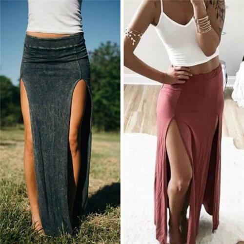 Bigsweety Sexy Women High Split Skirt Summer Long Skirts Female Ankle Length Straight Skirt Saias Womens Skirts
