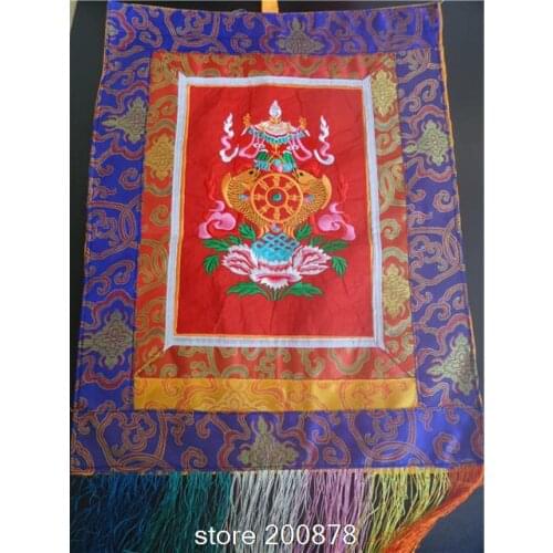 TBC958 Tibetan Buddhist Prayer Flags,39X47cm,Tibet Lung Ta Wind Hourse flag,Tibet curtain 8 Auspicious Decor Arts