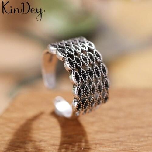 Creative Style Boho Silver Color Crystal Big Rings For Women Adjustable Ring Fashion Charm Jewelry Wholesale