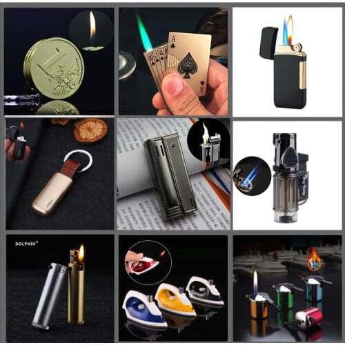 1pcs Fashion Creative Mini Shaped gas Lighter Metal Key buckle smoking gift outdoor fire