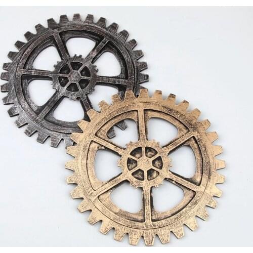 1PC Retro Industrial Wood Gear Steampunk Home Wall Decor Art Craft Plaque Ornament 2 Sizes Home Decoration Accessories JL 289
