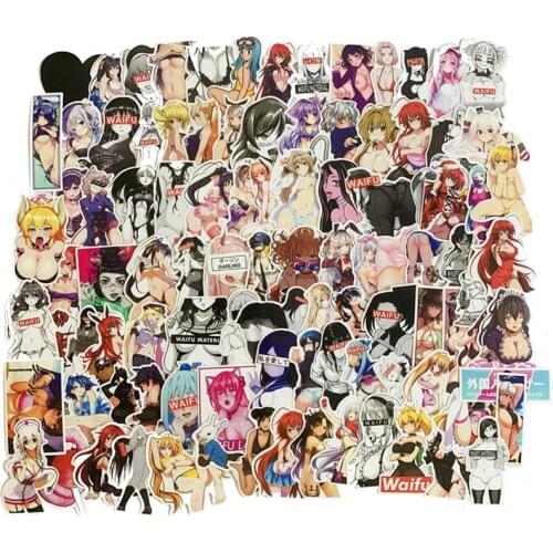 100pcs Anime Sexy Girls Adult Otaku Welfare Comic Sticker Toy Suitable For Mobile Laptop Luggage Skateboard Decals Stickers