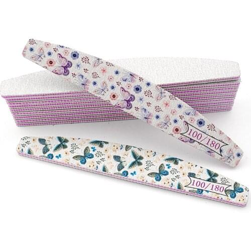 3/5/10pcs lot New Nail File Flower Printed Nail buffer Colorful Lime a ongle 80/100/150/180/240 Professional Manicure Tools