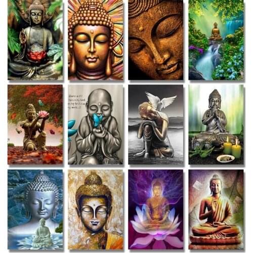 5D DIY Diamond Painting Full Round Drill "Religious Buddha" Diamond Embroidery Cross Stitch Mosaic Home decoration Gifts