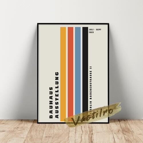Bauhaus Print Museum Exhibition Poster Wall Art Vintage Canvas Painting Modern Minimalist Mid Century Posters Kids Room Decor