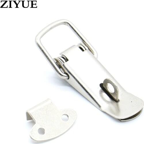 Free Shipping 4pc/lot Cabinet Boxes Spring Loaded Latch Catch Toggle Locks Hasp 27*63 Iron Hasp For Sliding Door Window Cabinet