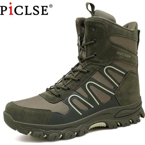 Large size 47 Fashion Tactical Military Combat Boots Army Trekking Work Shoes Outdoor Ankle Boots For Men Botas zapatos Hombre
