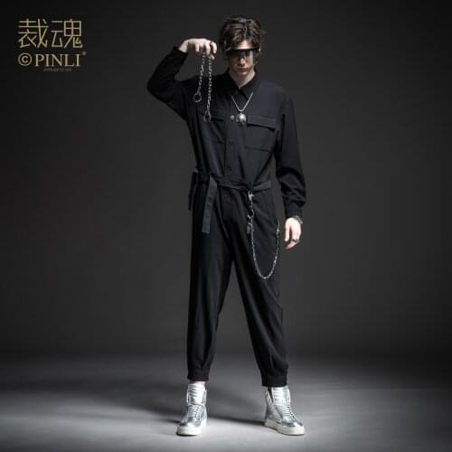 Free Shipping New mens MALE unique man fashion casual black soul autumn dark loose loose piece casual trousers BC193117399