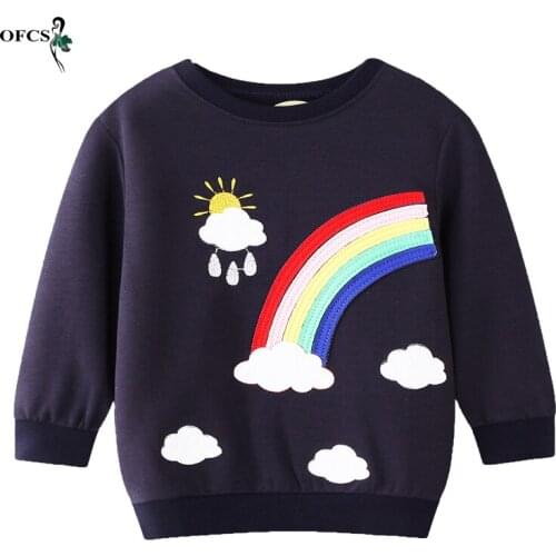 OFCS Brand 2-12T Childrens Clothes Autumn Full Sweatshirt Kids Boy Girl Pullover Tops Cute Cartoon Trend Jumpers Casual Outwear