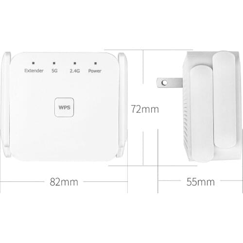 Dual Frequency Black 1200M Wireless Repeater Wifi Signal Amplifier Routing Booster Extender Gigabit Home Routing
