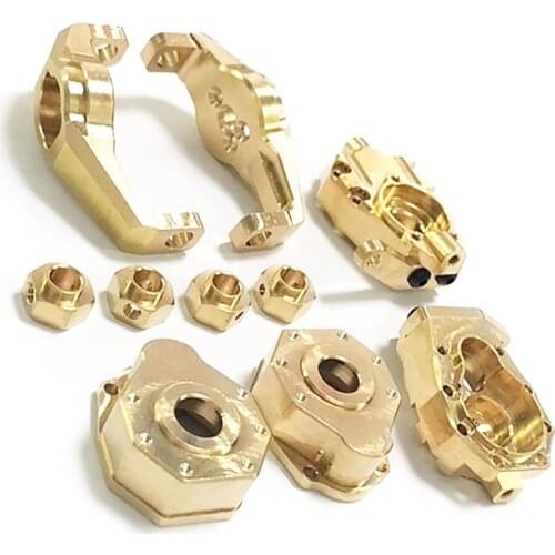 Racing Brass Turn Knuckle Counterweight Hex C hub set for 1/10 Traxxas TRX4 Defender G500 RC Crawler Car Accessories