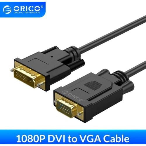 ORICO DVI to VGA Cable 1080P 60Hz DVI 24+1/ DVI 24+5 Male to Male Converter Video Cable Adapter for PC Monitor Projector