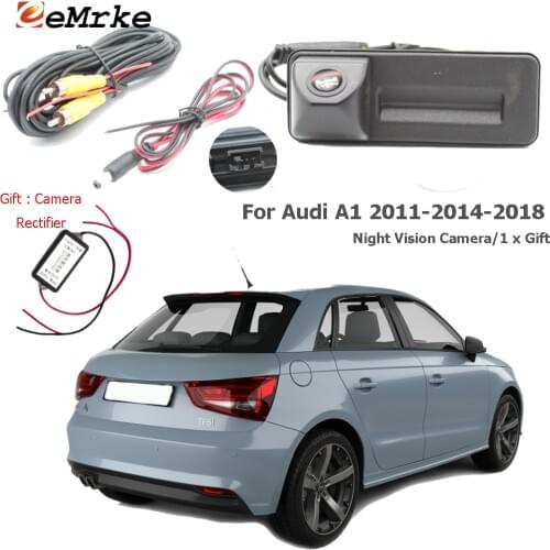 EEMRKE Trunk Handle Camera for Audi A1 2011 to 2018 Replace 5J0827566E CCD HD Night Vision Car Rear Camera