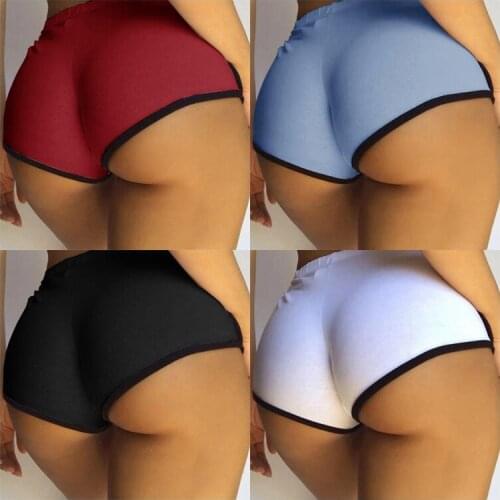 Summer Fashion Cotton blend Solid Color Splicing Bikini Ladies Skinny super shorts