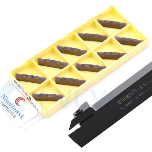 MGEHR2525-2.5 MGEHL2525-3 Outer Diameter Slotting Cutter Bar Cutting Tool Holder +10Pc MGMN CNC Lathe Carbide Blade Durable Tool