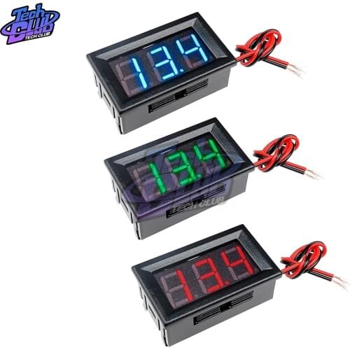 0.56 inch DC 4.5-30V Mini LCD Digital Voltmeter Voltage Meter Panel Volt Tester Detector Monitor 2 Wire Red Green Blue LED