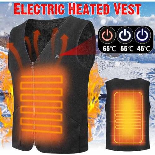 Men Women Outdoor USB Infrared Heating Vest Jacket Winter Flexible Electric Thermal Clothing Waistcoat For Sports Hiking Fishing