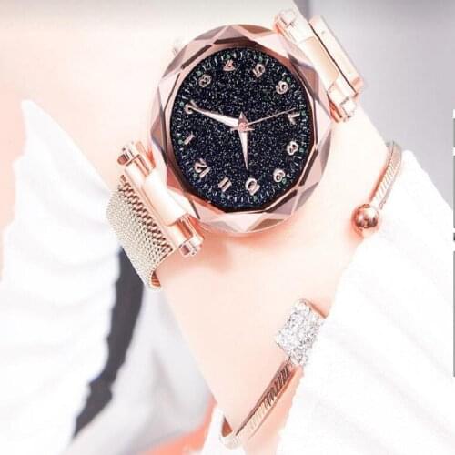 2019 Latest Design Quartz Ladies Watch Fashion Magnetic Strap Men And Women Suitable For Watch Magnets With Luminous Quartz Watc