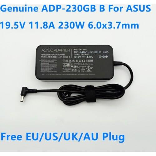 Genuine 19.5V 11.8A 6.0x3.7mm ADP-230GB B AC Adapter For Asus GX501 GX501VI Zenbook Pro Duo UX581L UX581GV Gaming Laptop Charger