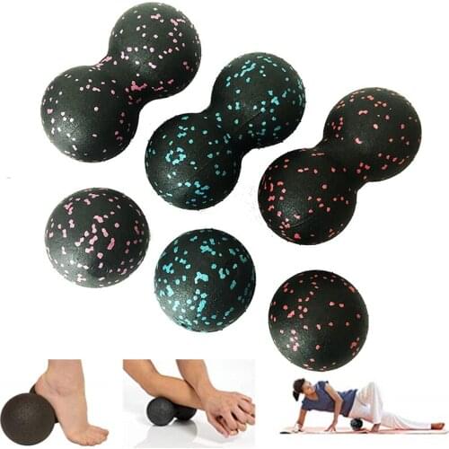 Ship Now) 16*8CM EPP Fitness Ball Double Lacrosse Massage Ball Mobility Peanut Ball for Self-Myofascial Release Deep Tissue