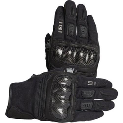 Black Motorcycle Gloves Protective Gloves Microfiber Breathable Antiskid Hard Shell Protection Comfortable and Not Tight