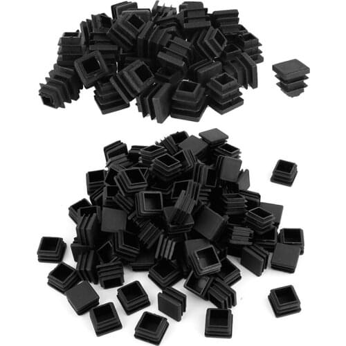 50 Pcs Plastic Blanking End Cap Square Tube Insert 16mmx16mm Black & 100Pcs 20mm x 20mm